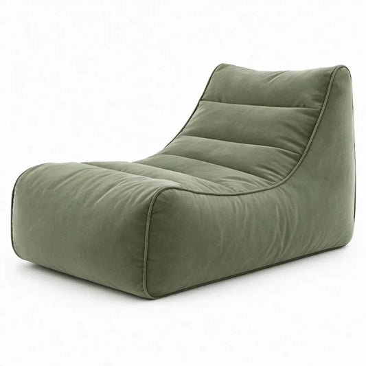 Olijfgroene fluwelen loungestoel met lage zitting, 100 x 90 x 75 cm