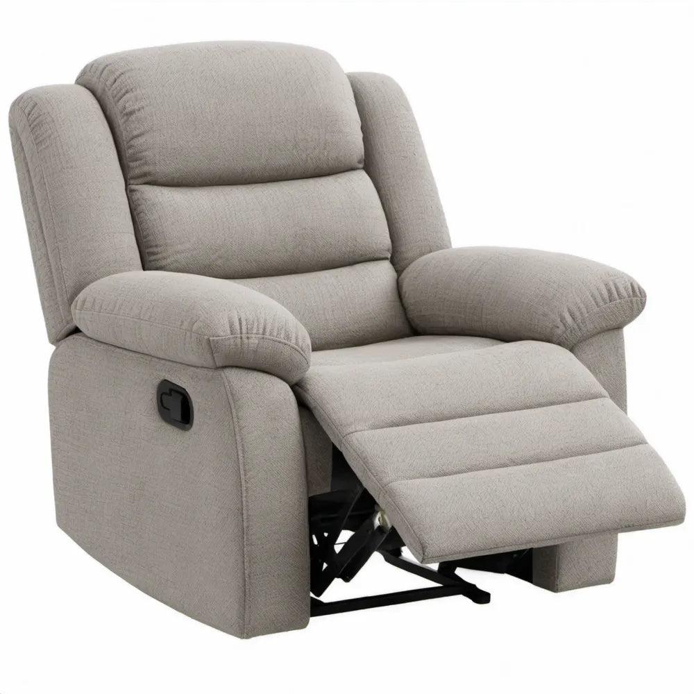 Handmatig verstelbare fauteuil beige polyester 90 x 96 x 102 cm